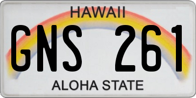 HI license plate GNS261