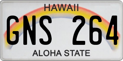 HI license plate GNS264