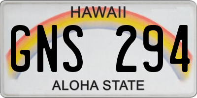 HI license plate GNS294