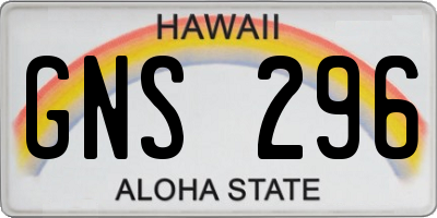HI license plate GNS296