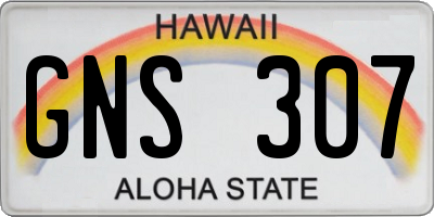 HI license plate GNS307