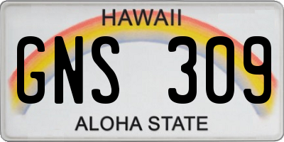 HI license plate GNS309