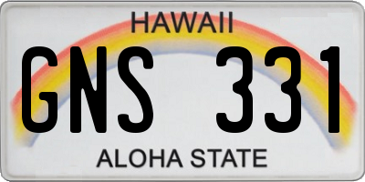 HI license plate GNS331