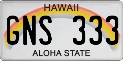 HI license plate GNS333