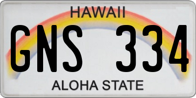 HI license plate GNS334