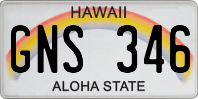 HI license plate GNS346
