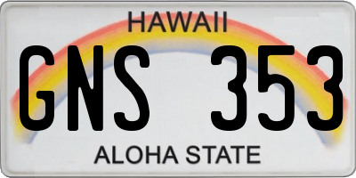 HI license plate GNS353