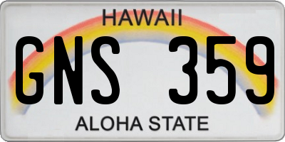 HI license plate GNS359