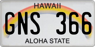 HI license plate GNS366