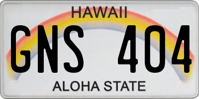 HI license plate GNS404