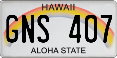 HI license plate GNS407