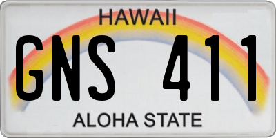 HI license plate GNS411