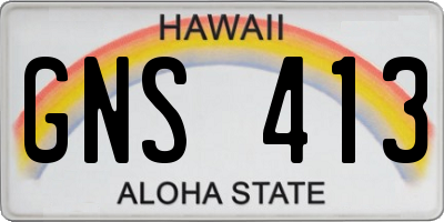 HI license plate GNS413