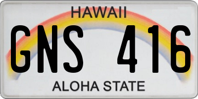 HI license plate GNS416