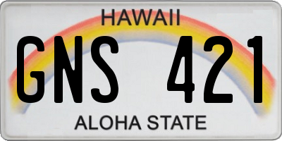 HI license plate GNS421