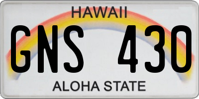 HI license plate GNS430