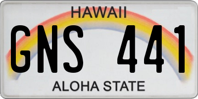 HI license plate GNS441