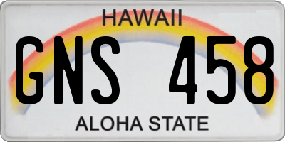 HI license plate GNS458