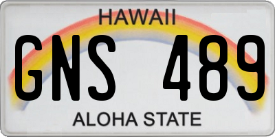 HI license plate GNS489