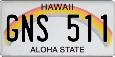 HI license plate GNS511
