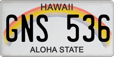 HI license plate GNS536