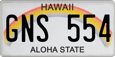 HI license plate GNS554
