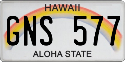 HI license plate GNS577