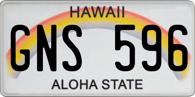 HI license plate GNS596