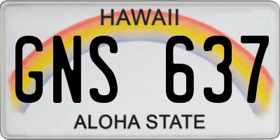 HI license plate GNS637