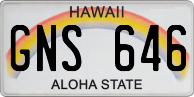 HI license plate GNS646