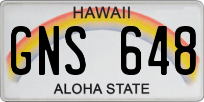 HI license plate GNS648