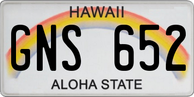 HI license plate GNS652