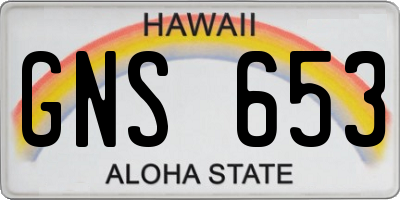 HI license plate GNS653