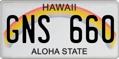 HI license plate GNS660