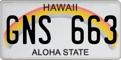 HI license plate GNS663
