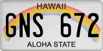 HI license plate GNS672
