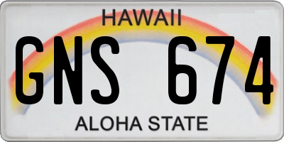 HI license plate GNS674