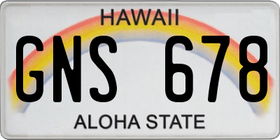 HI license plate GNS678