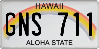 HI license plate GNS711