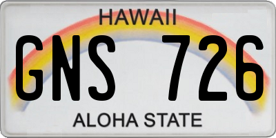 HI license plate GNS726