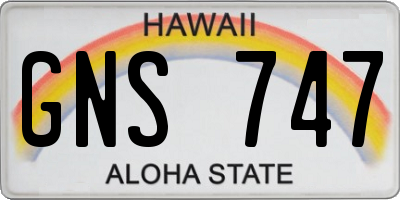 HI license plate GNS747