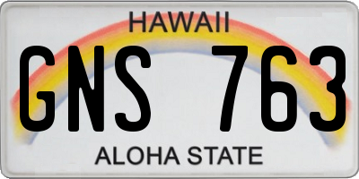 HI license plate GNS763