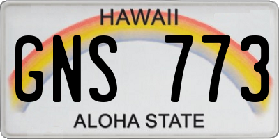 HI license plate GNS773