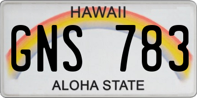 HI license plate GNS783