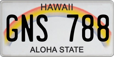 HI license plate GNS788