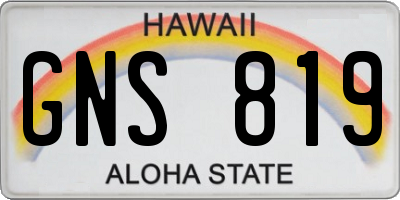 HI license plate GNS819