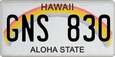 HI license plate GNS830