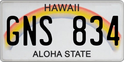 HI license plate GNS834