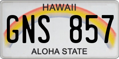 HI license plate GNS857