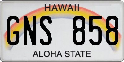 HI license plate GNS858